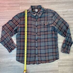 Volcom Men's Multicolor Plaid Long‎ Sleeves Button Down Shirt Size Large